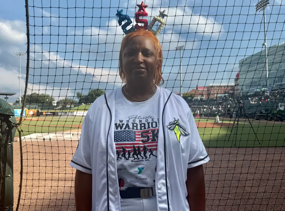 Swamp Fox VP Throws First Pitch to Honor Wounded Airmen & Guardians