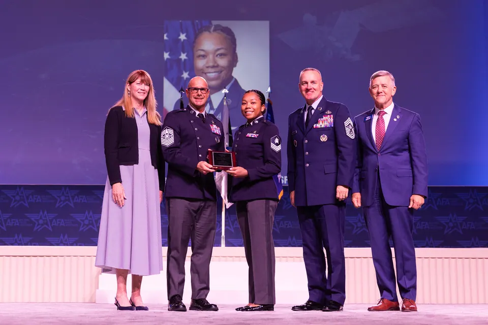 AFA Presents USSF Sergeant Momomi Atkinson with Pitsenbarger Full Measure Award